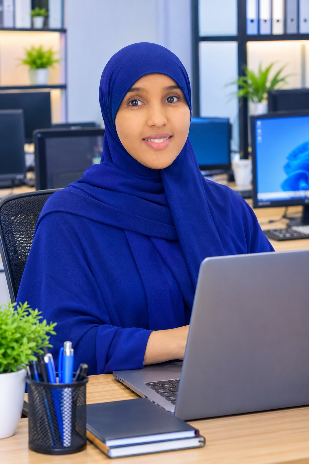 Fatima Mohamed Ahmed, Clinical Officer, at her workstation